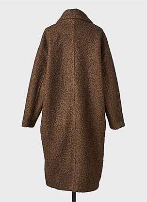 Manteau long coupe droite sans capuche marron LILI SIDONIO femme