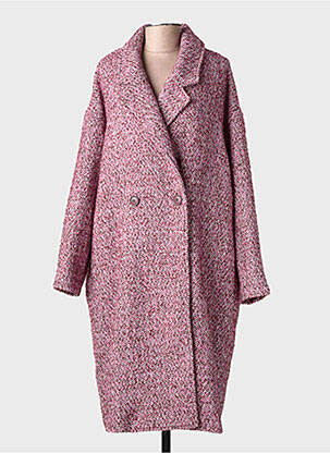 Manteau long coupe droite sans capuche rose LILI SIDONIO femme