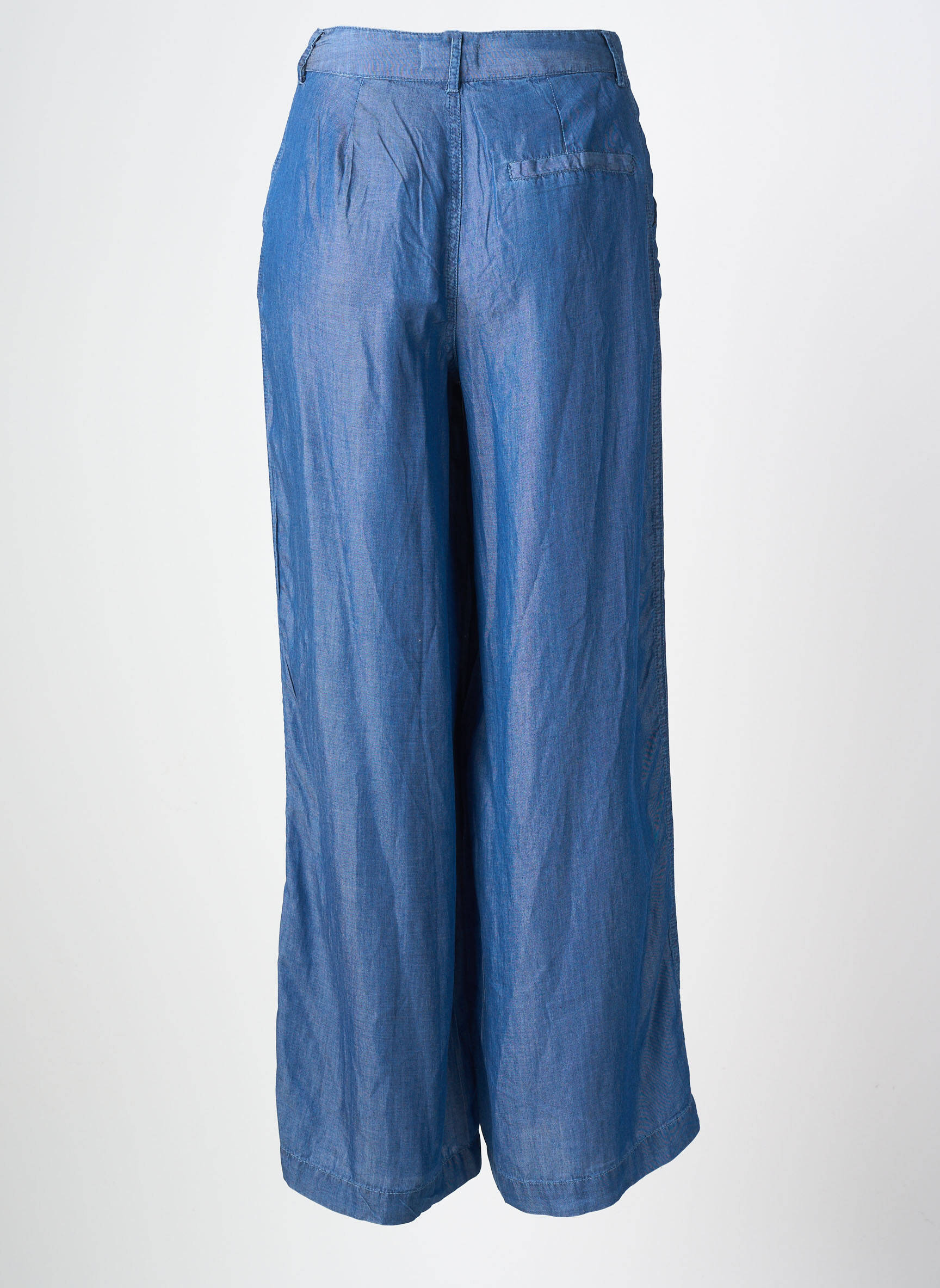 Pantalon large fermeture zippée sous rabat boutonné taille normale bleu MOLLY BRACKEN femme