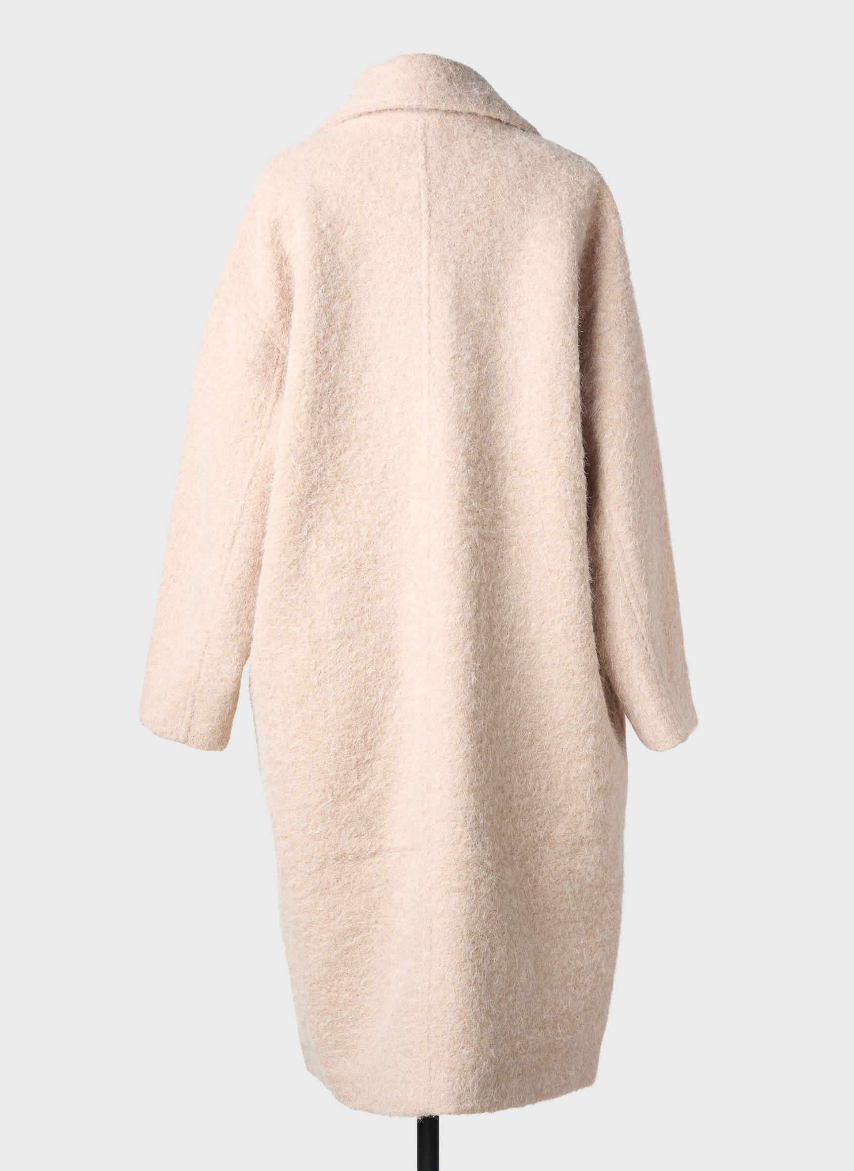 Manteau long coupe droite sans capuche beige LILI SIDONIO femme