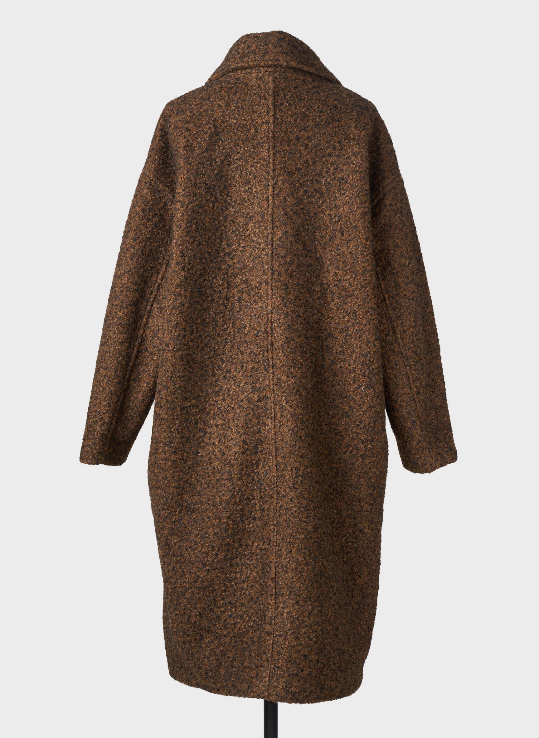 Manteau long coupe droite sans capuche marron LILI SIDONIO femme