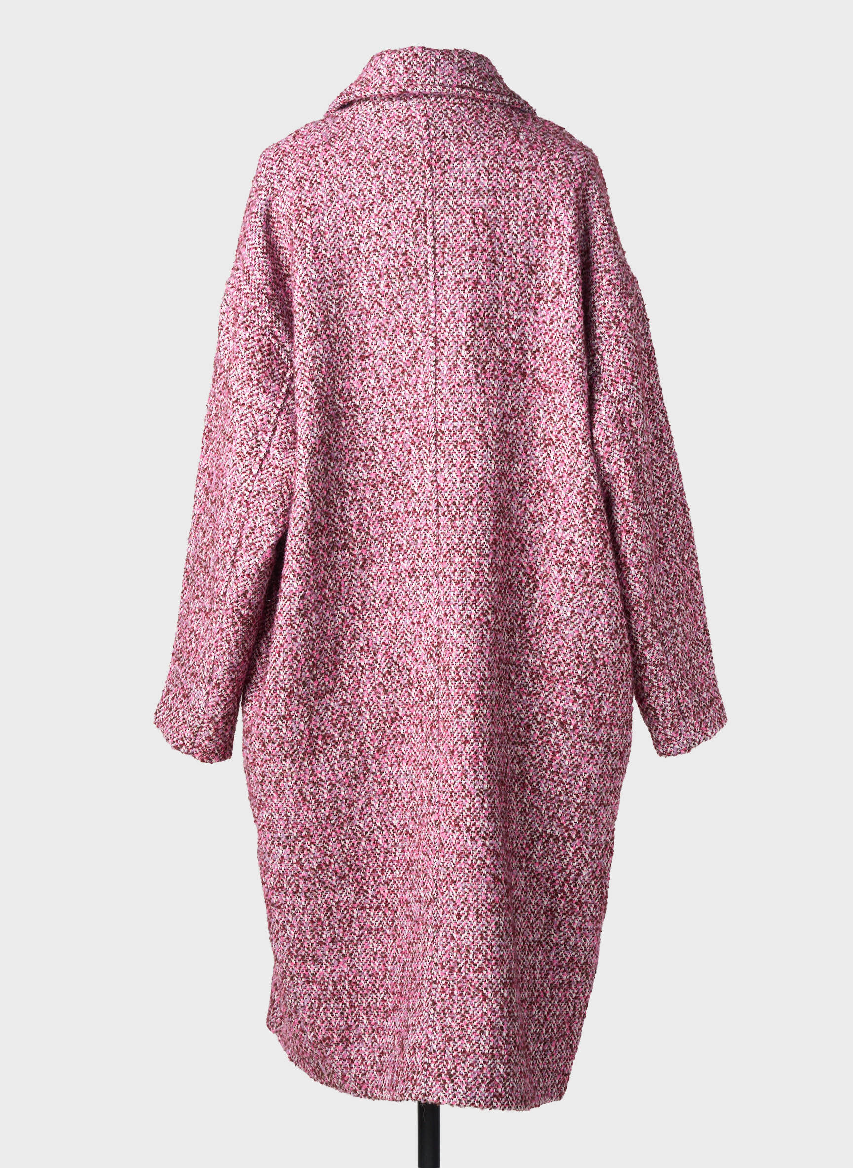 Manteau long coupe droite sans capuche rose LILI SIDONIO femme
