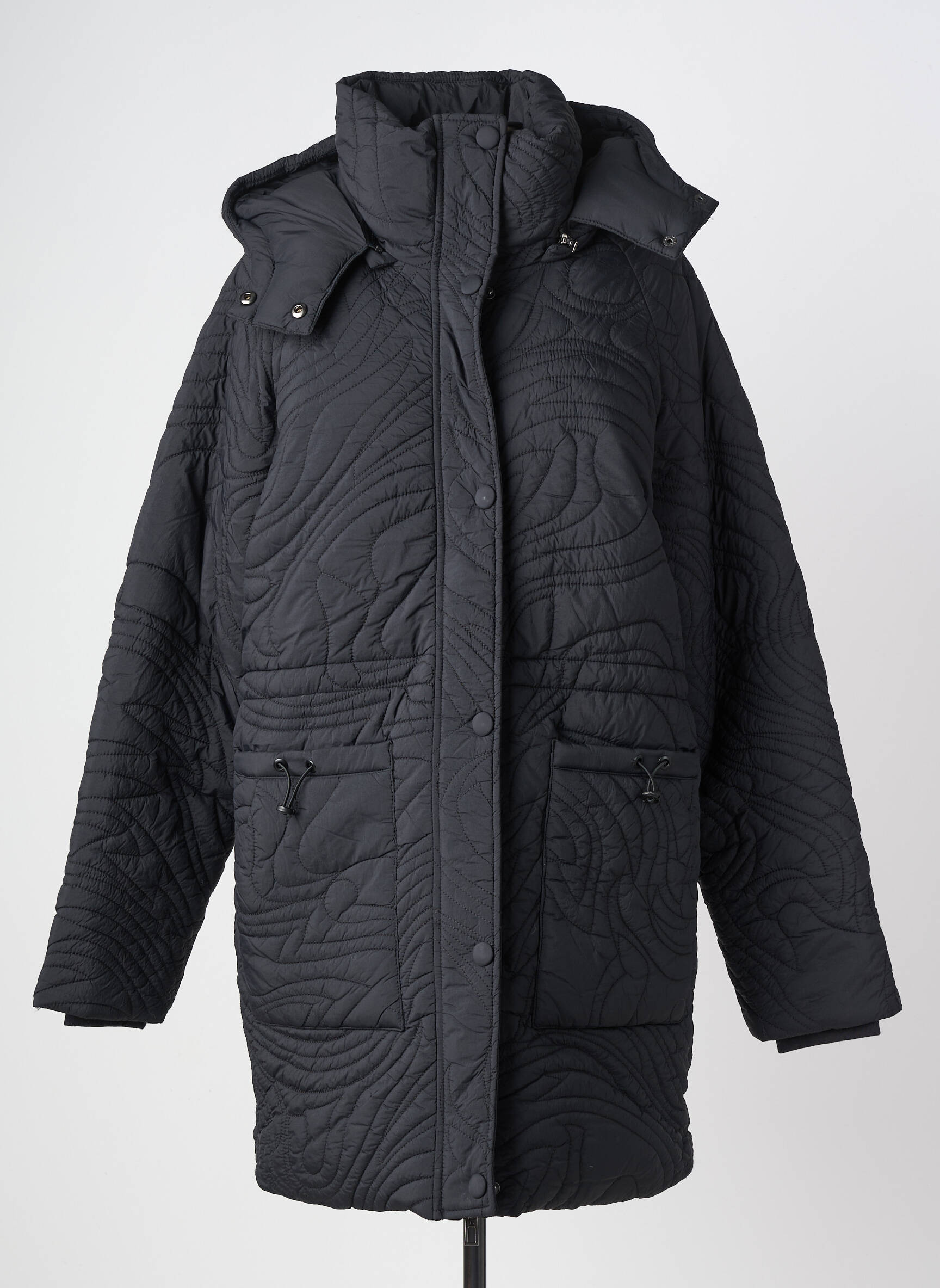 Doudoune manches longues a capuche noir DESIGUAL femme