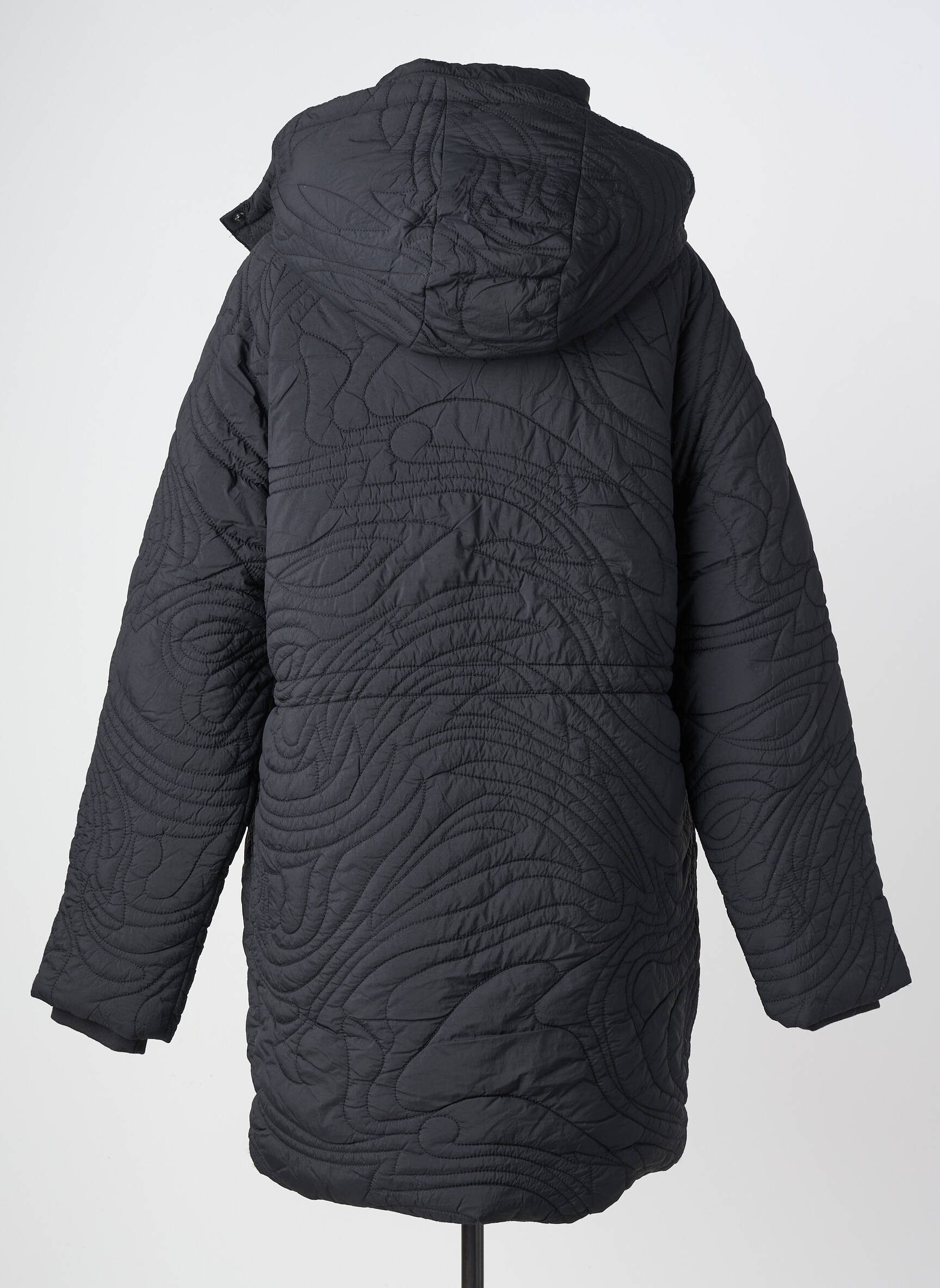 Doudoune manches longues a capuche noir DESIGUAL femme