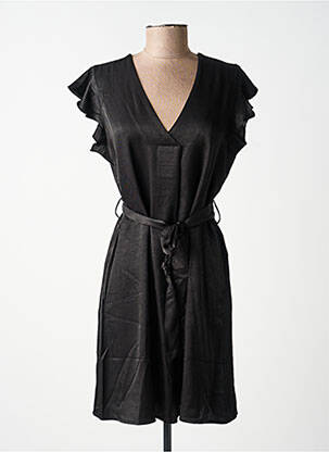 Robe mi-longue coupe fluide manches courtes noir MOLLY BRACKEN femme