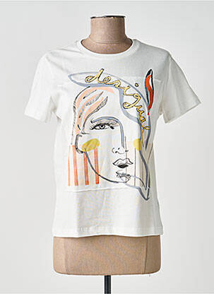 T-shirt imprimé fantaisie manches courtes blanc DESIGUAL femme