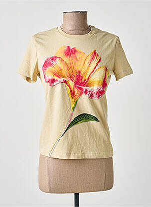 T-shirt sérigraphie manches courtes beige DESIGUAL femme
