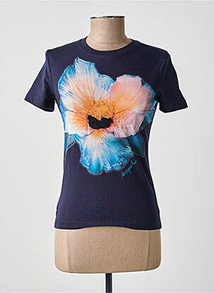 T-shirt stretch manches courtes bleu DESIGUAL femme