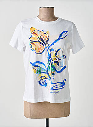 T-shirt stretch manches courtes blanc DESIGUAL femme
