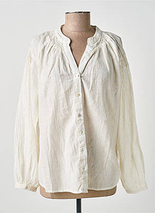 Chemisier tissage popeline manches longues beige MOLLY BRACKEN femme