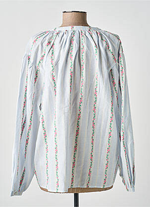 Blouse tissage popeline manches longues bleu MOLLY BRACKEN femme