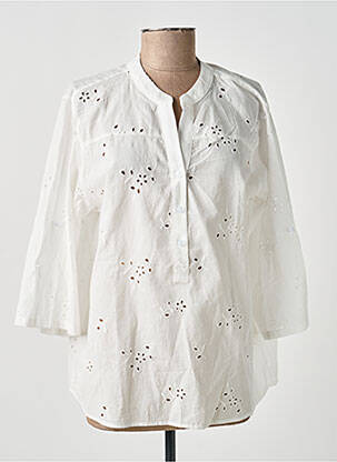Blouse tissage popeline manches longues blanc MOLLY BRACKEN femme