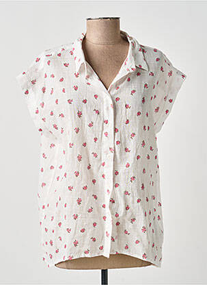 Chemisier imprimé fleurs manches courtes blanc MOLLY BRACKEN femme