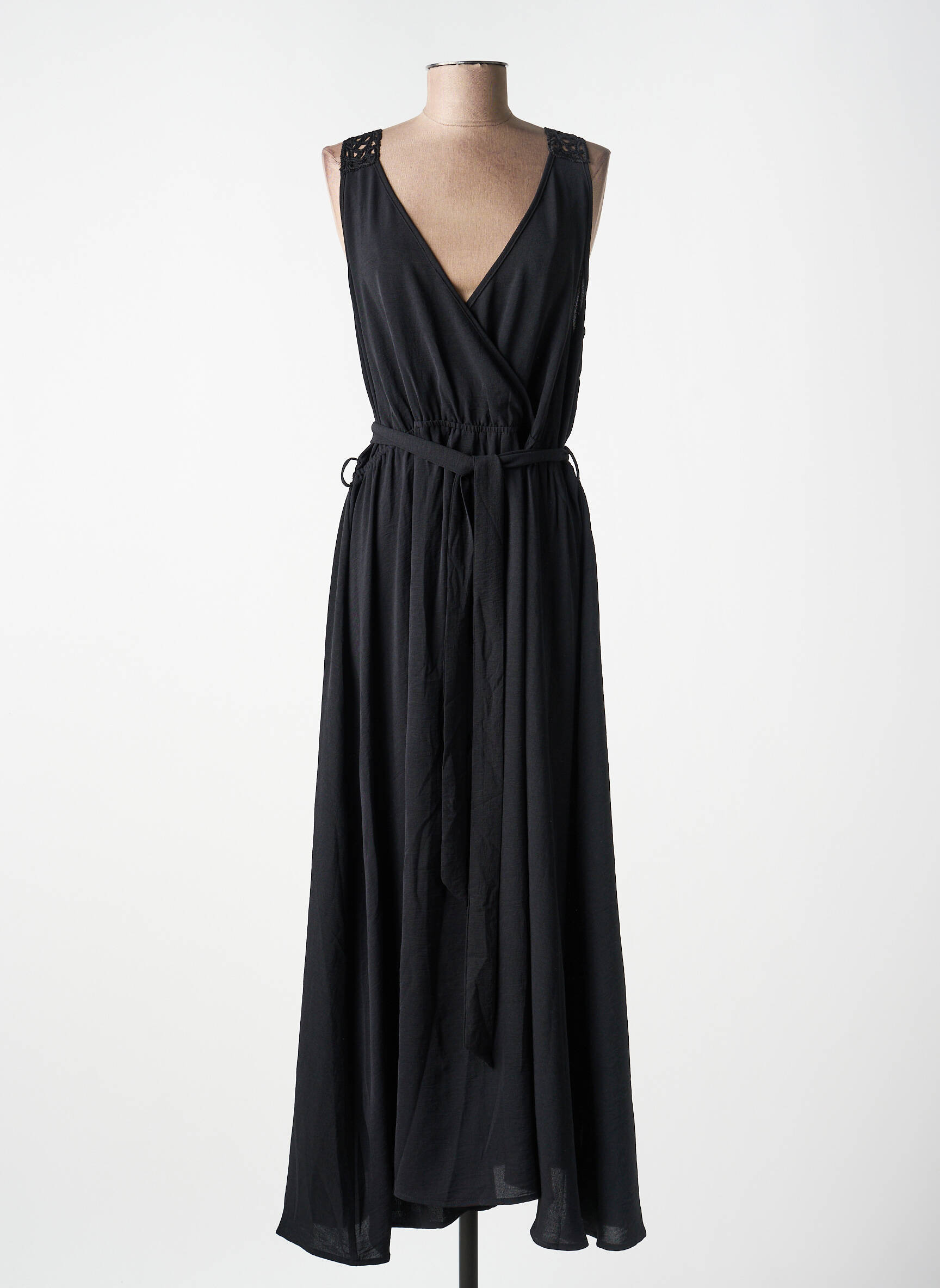 Robe longue sans manche sans manche noir MOLLY BRACKEN femme