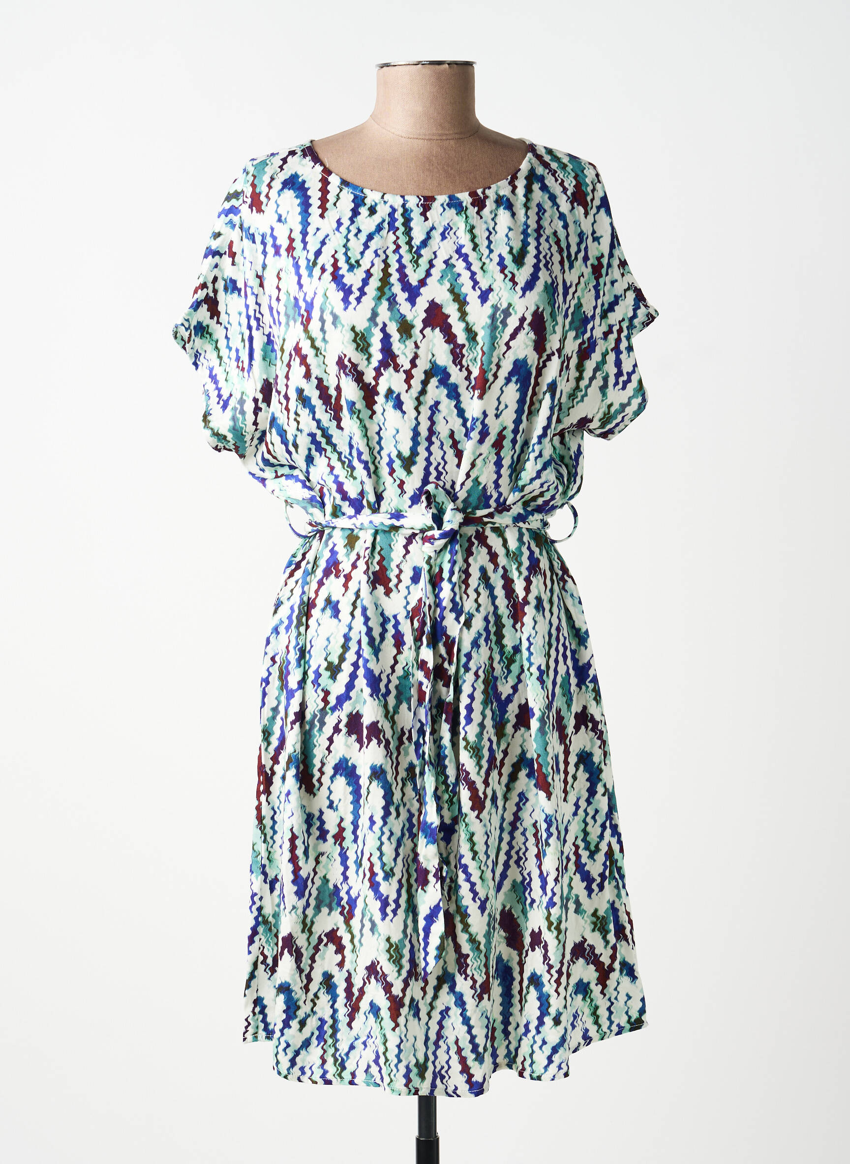 Robe mi-longue coupe fluide manches courtes vert MOLLY BRACKEN femme