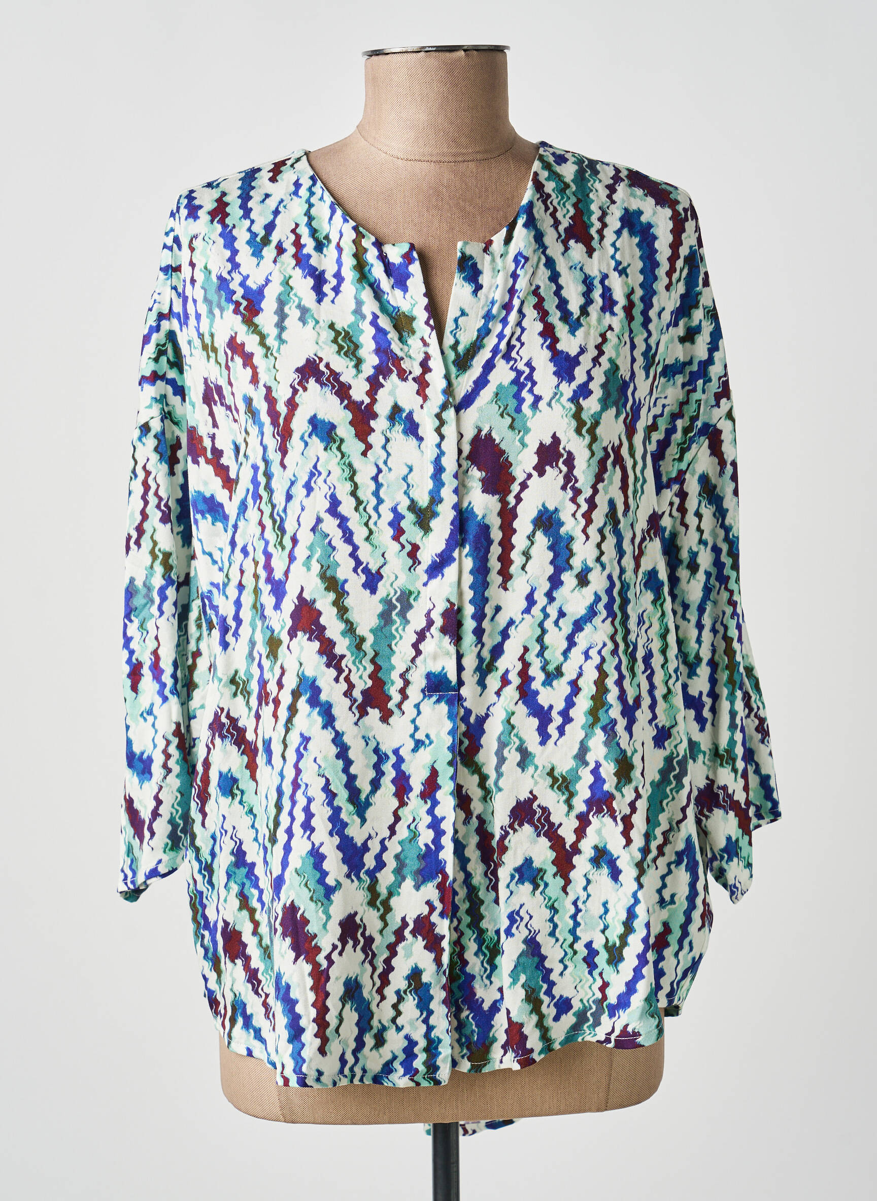 Blouse tissage popeline manches longues vert MOLLY BRACKEN femme