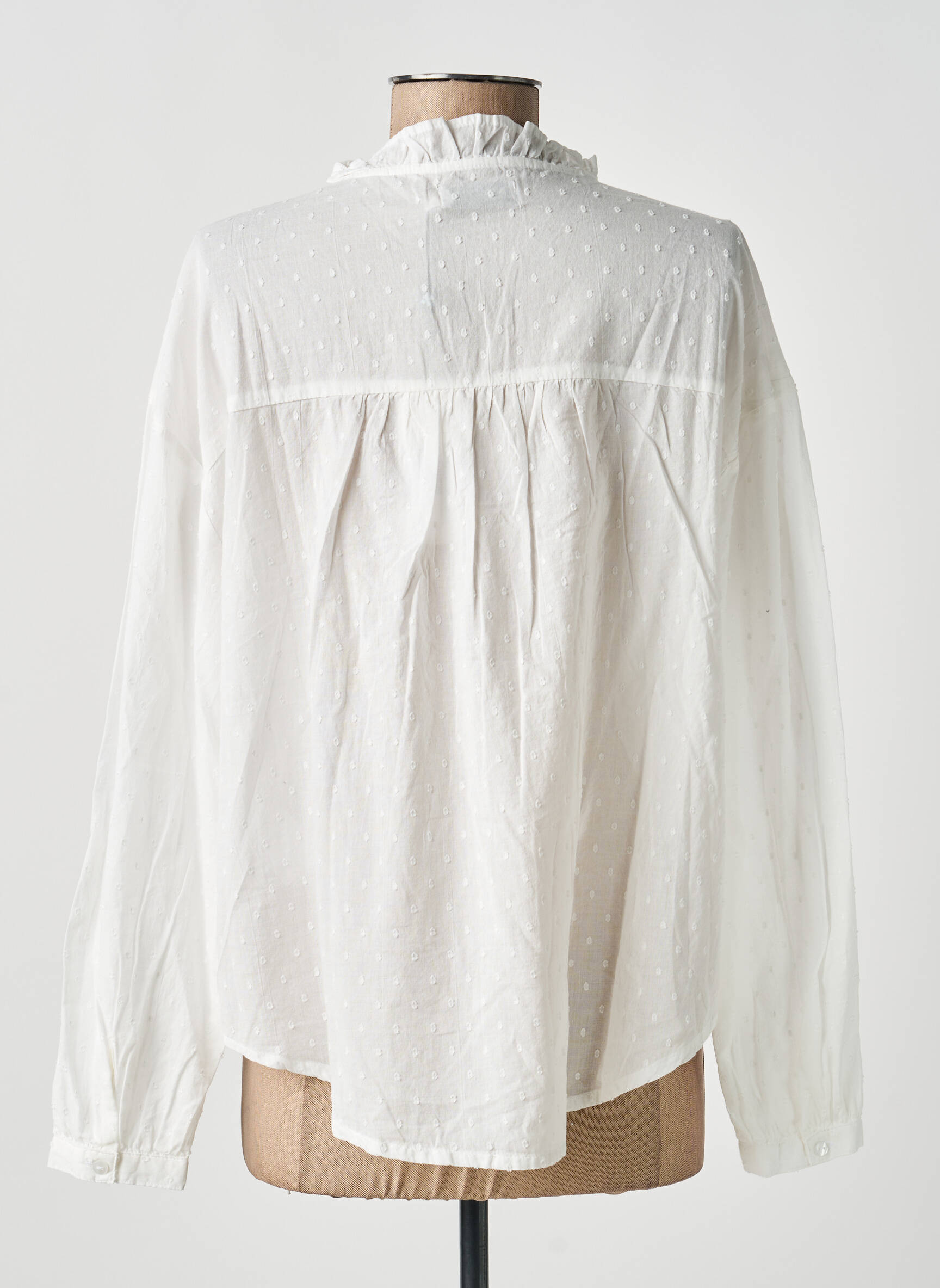Blouse tissage popeline manches longues blanc MOLLY BRACKEN femme