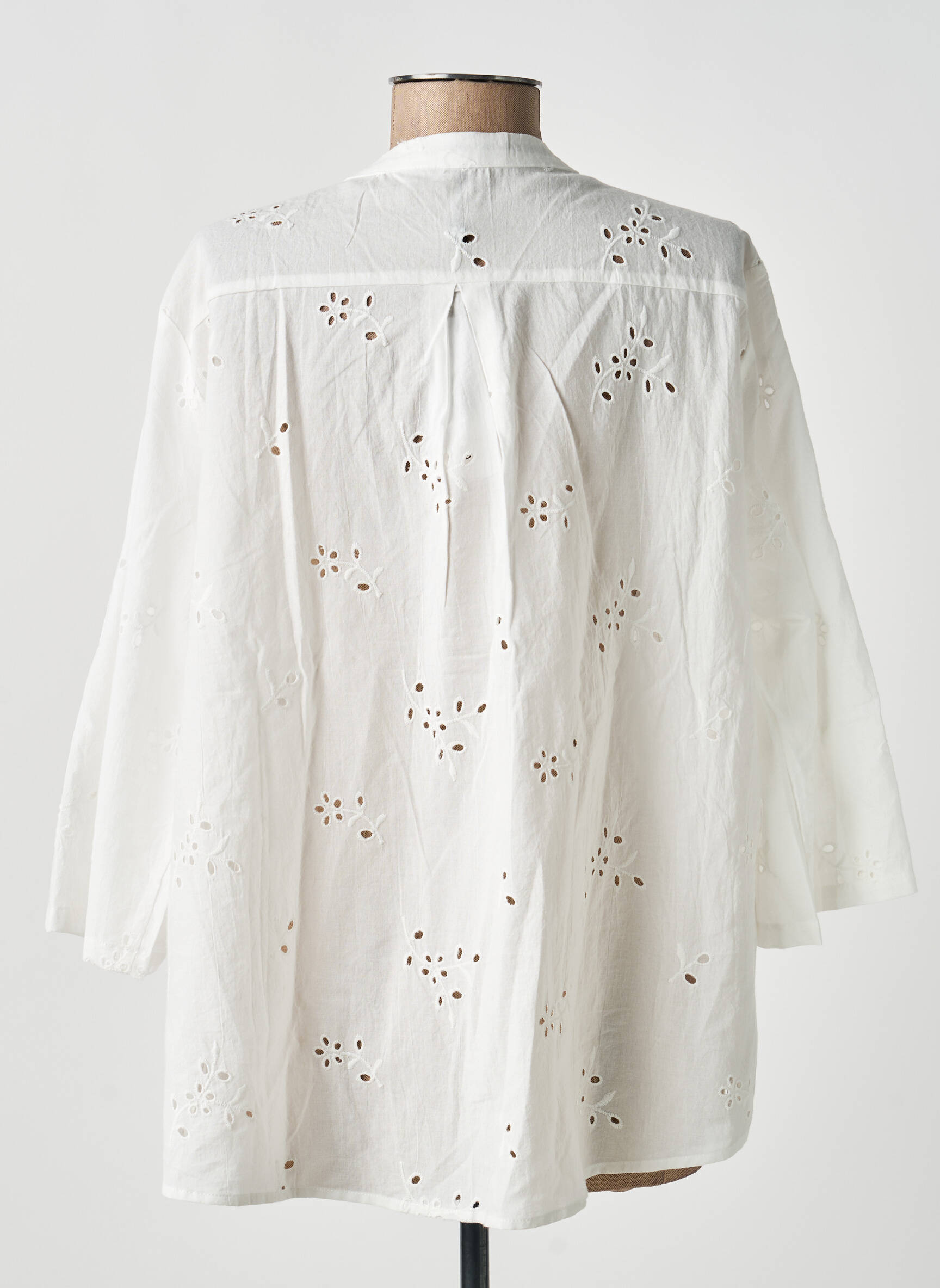 Blouse tissage popeline manches longues blanc MOLLY BRACKEN femme