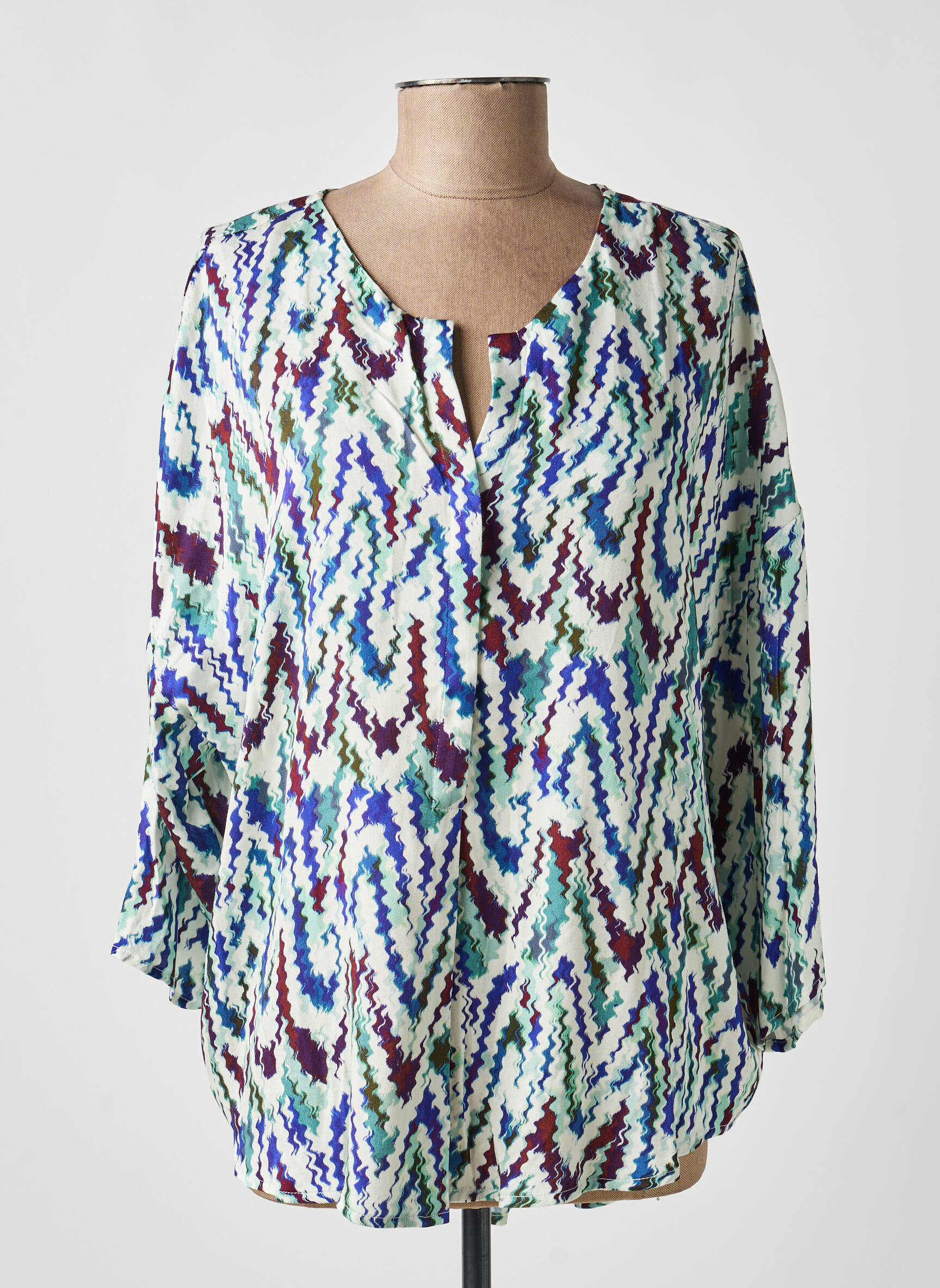 Blouse tissage popeline manches longues vert MOLLY BRACKEN femme