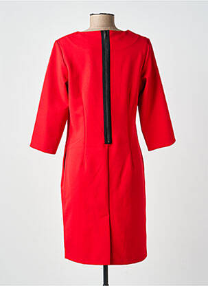 Robe mi-longue manches 3/4 manches 3/4 rouge GUY DUBOUIS femme