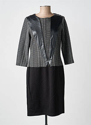 Robe mi-longue manches 3/4 manches 3/4 gris FRANCE RIVOIRE femme