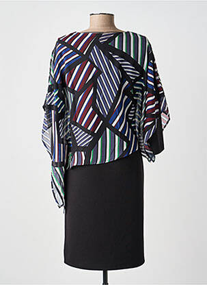 Robe mi-longue manches 3/4 manches 3/4 noir GUY DUBOUIS femme
