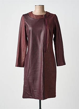 Robe courte manches longues manches longues marron FRANCE RIVOIRE femme