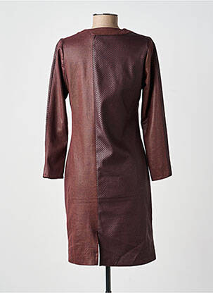 Robe courte manches longues manches longues marron LISA CHESNAY femme