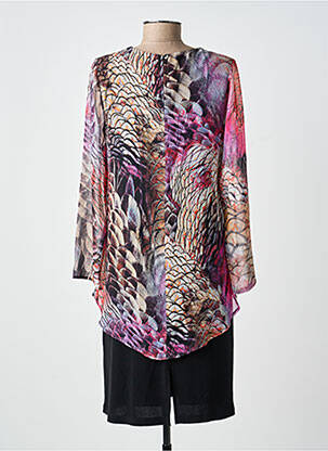 Robe mi-longue manches 3/4 manches 3/4 noir GUY DUBOUIS femme