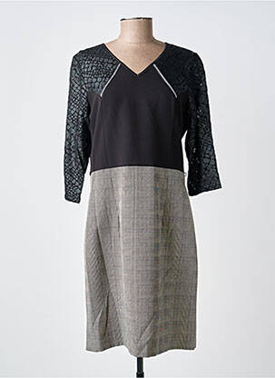 Robe mi-longue manches 3/4 manches 3/4 noir MERI & ESCA femme