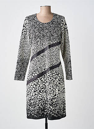 Robe mi-longue manches longues manches longues noir GUY DUBOUIS femme