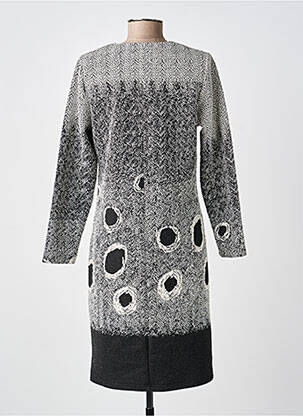 Robe mi-longue manches longues manches longues noir GUY DUBOUIS femme