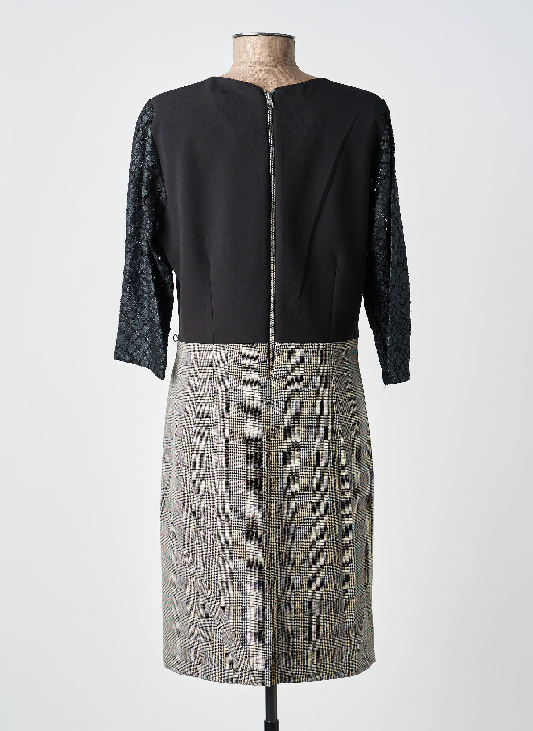 Robe mi-longue manches 3/4 manches 3/4 noir MERI & ESCA femme