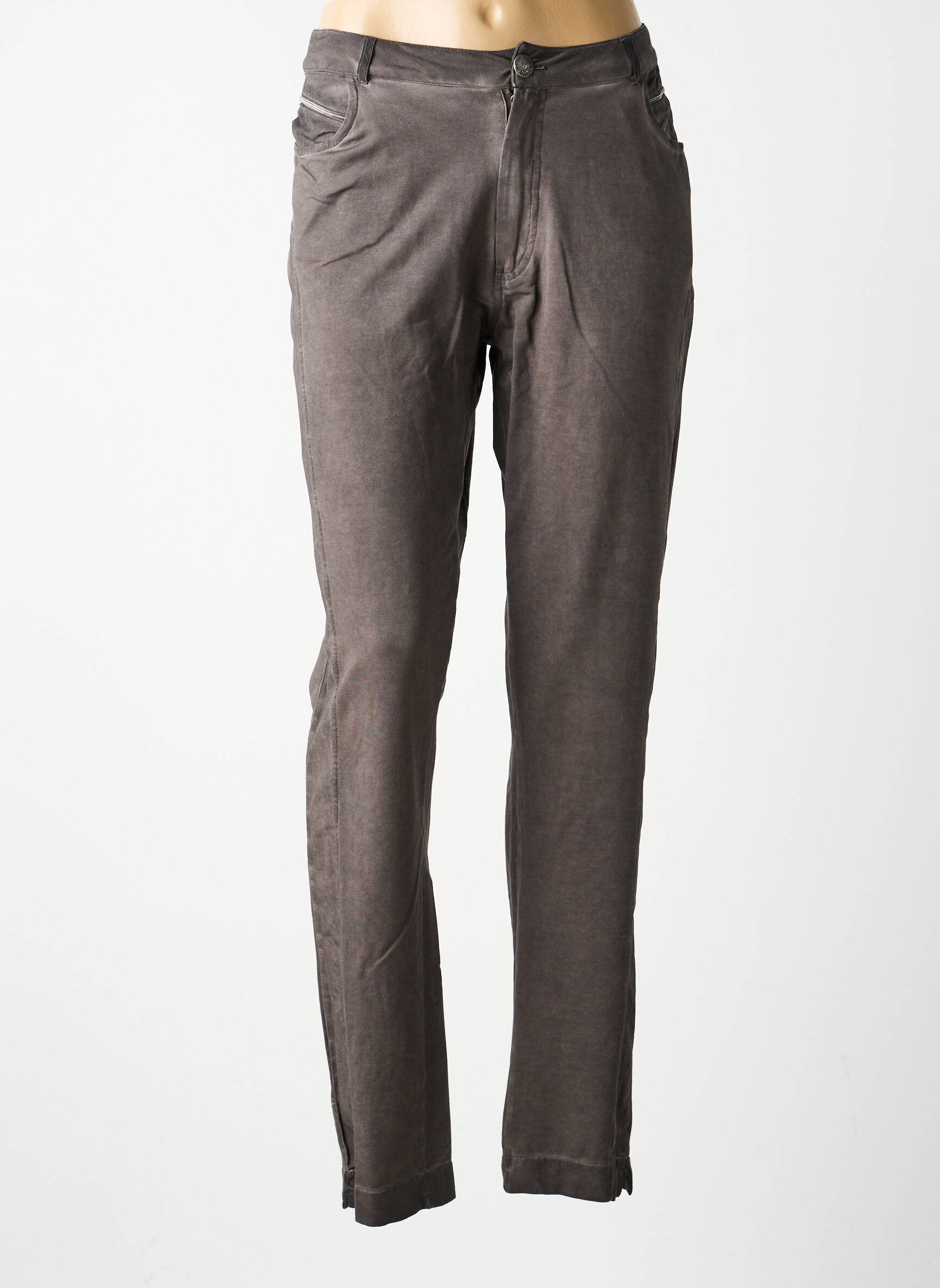 Pantalon slim taille normale taille normale gris MERI & ESCA femme