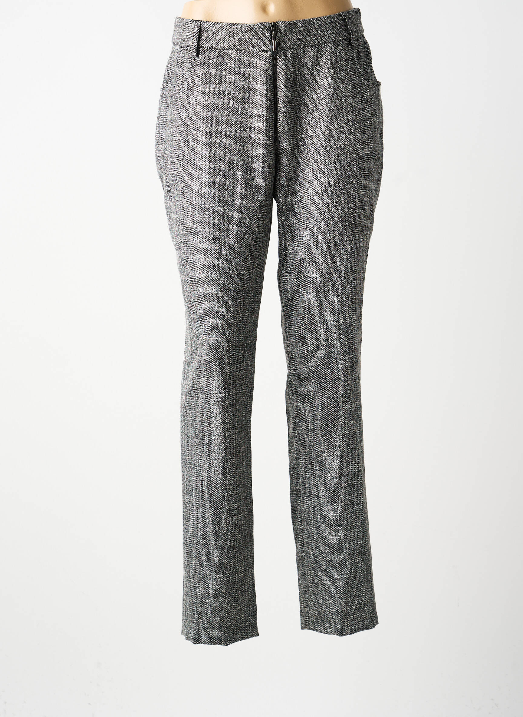 Pantalon chino tissage popeline taille normale noir FRANCE RIVOIRE femme