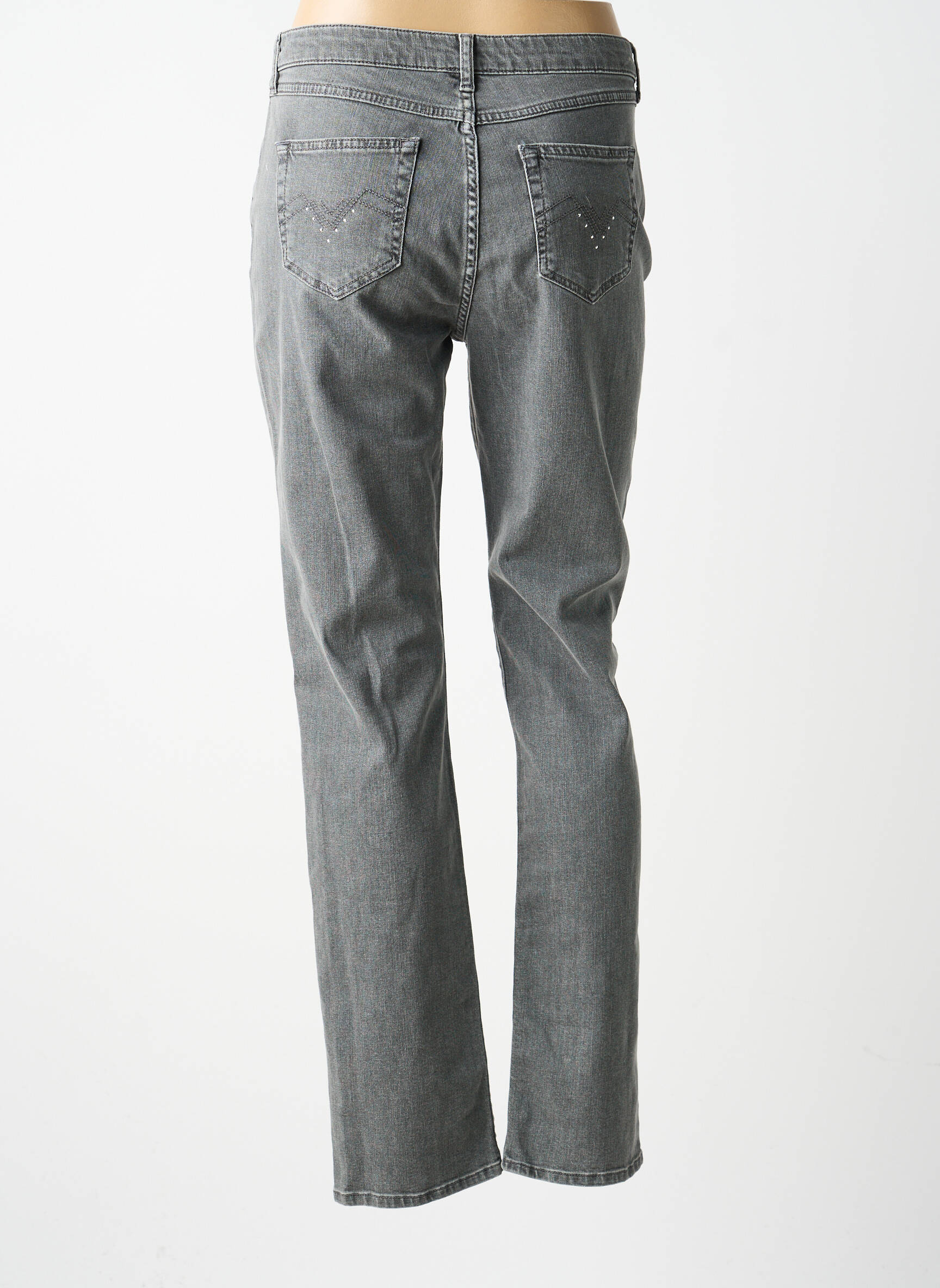 Jeans coupe slim tissage brut taille normale gris GUY DUBOUIS femme
