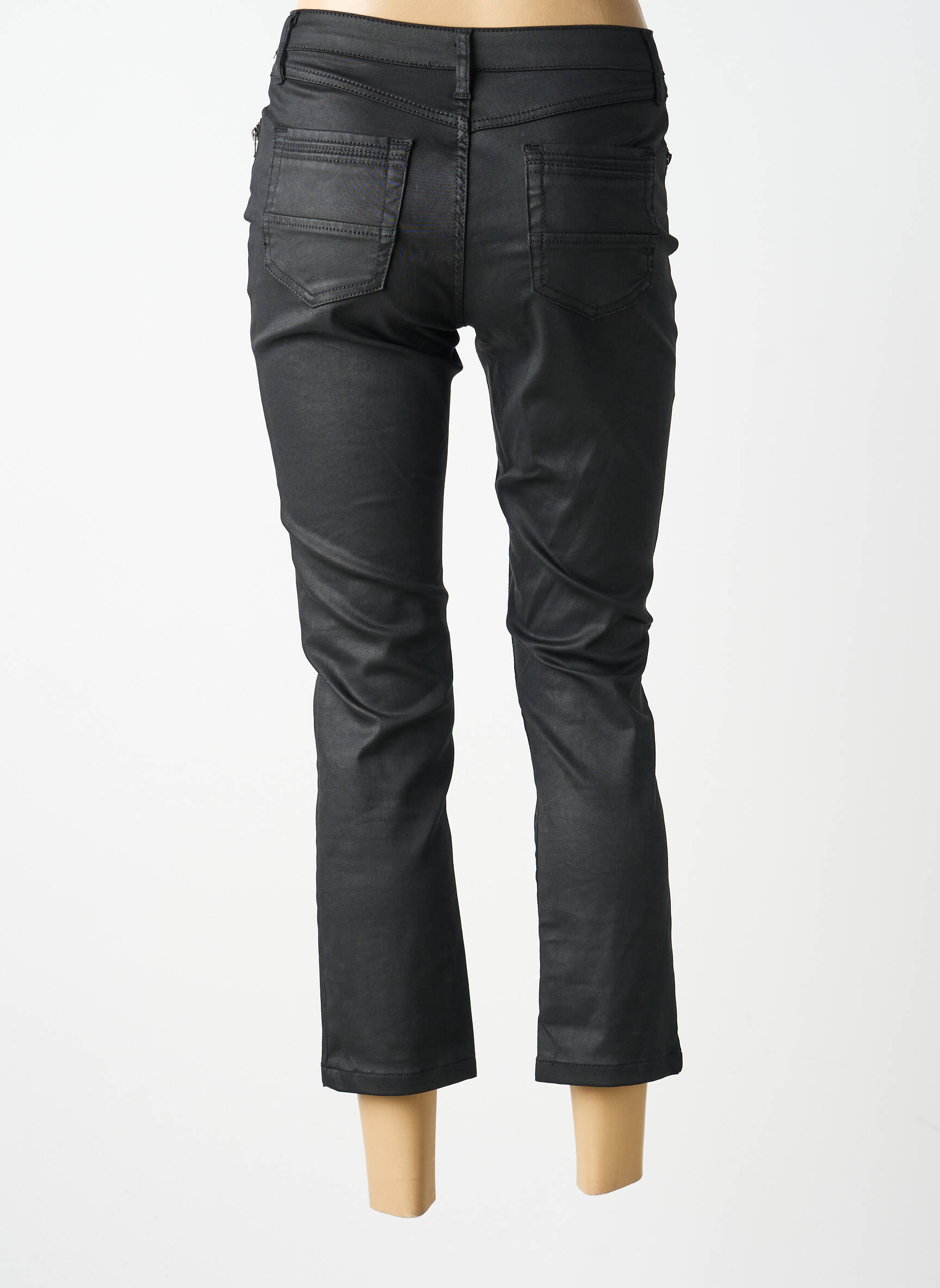 Pantacourt stretch taille normale noir FRANCE RIVOIRE femme