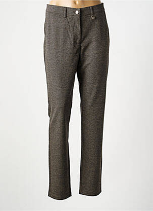 Pantalon chino stretch taille normale marron LCDN femme
