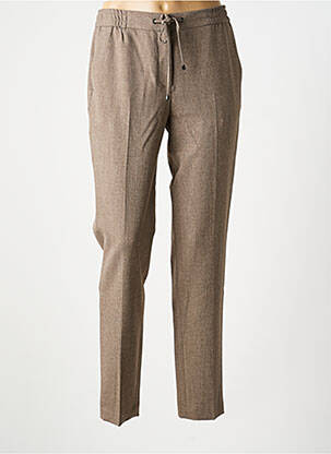Pantalon chino fermeture zippée sous rabat avec crochet taille normale marron GERARD DAREL femme