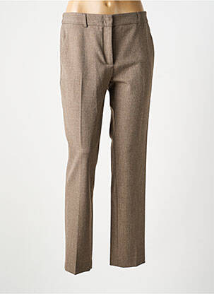 Pantalon chino fermeture zippée sous rabat avec crochet taille normale marron GERARD DAREL femme