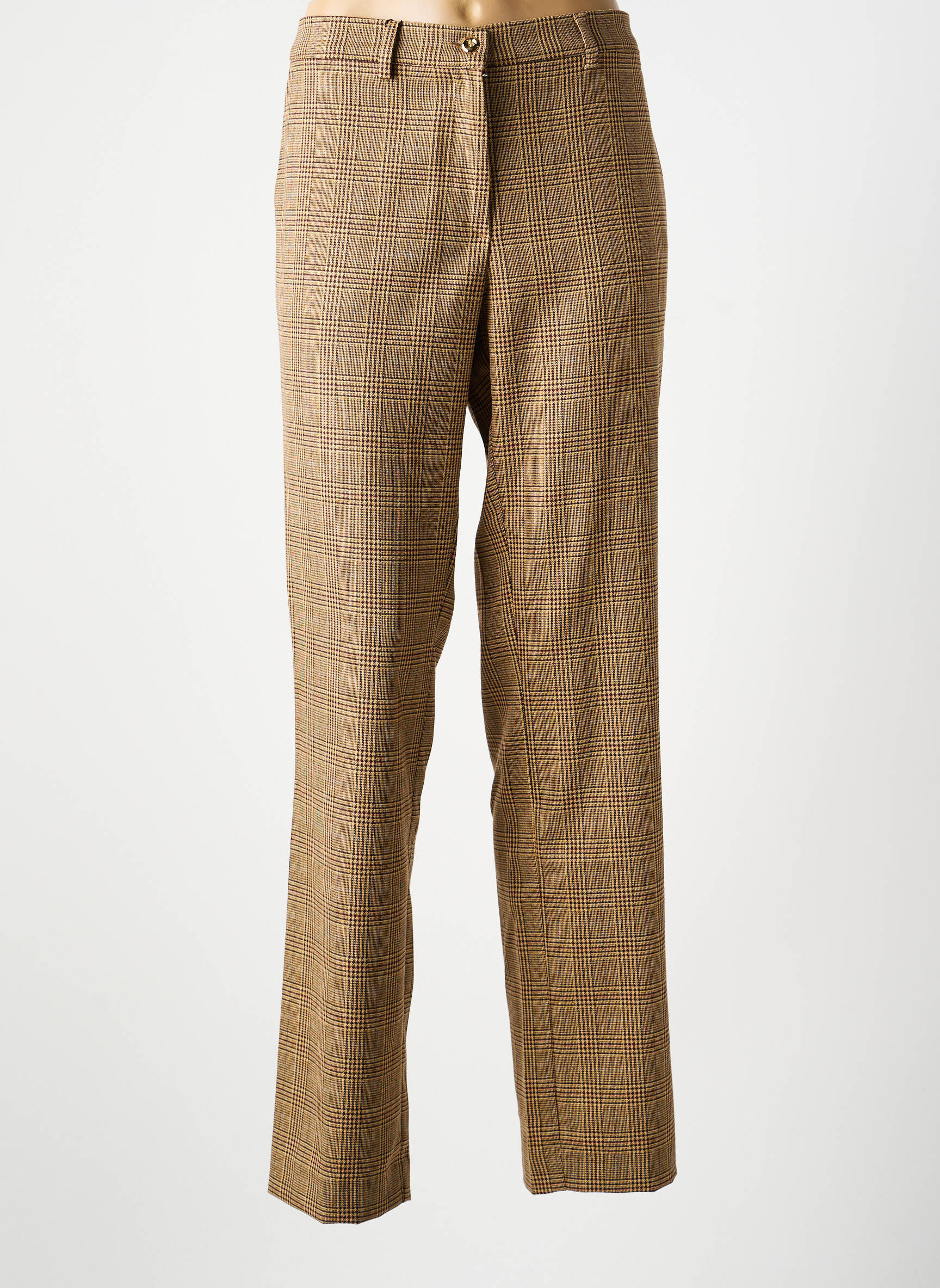 Pantalon droit tissage crêpe taille normale beige LCDN femme