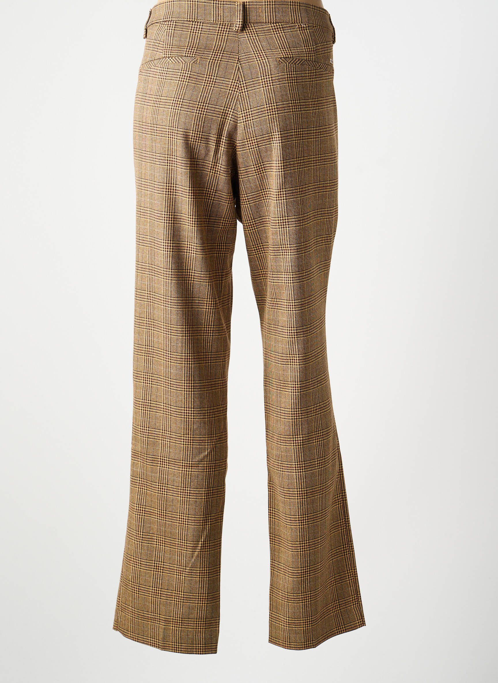 Pantalon droit tissage crêpe taille normale beige LCDN femme