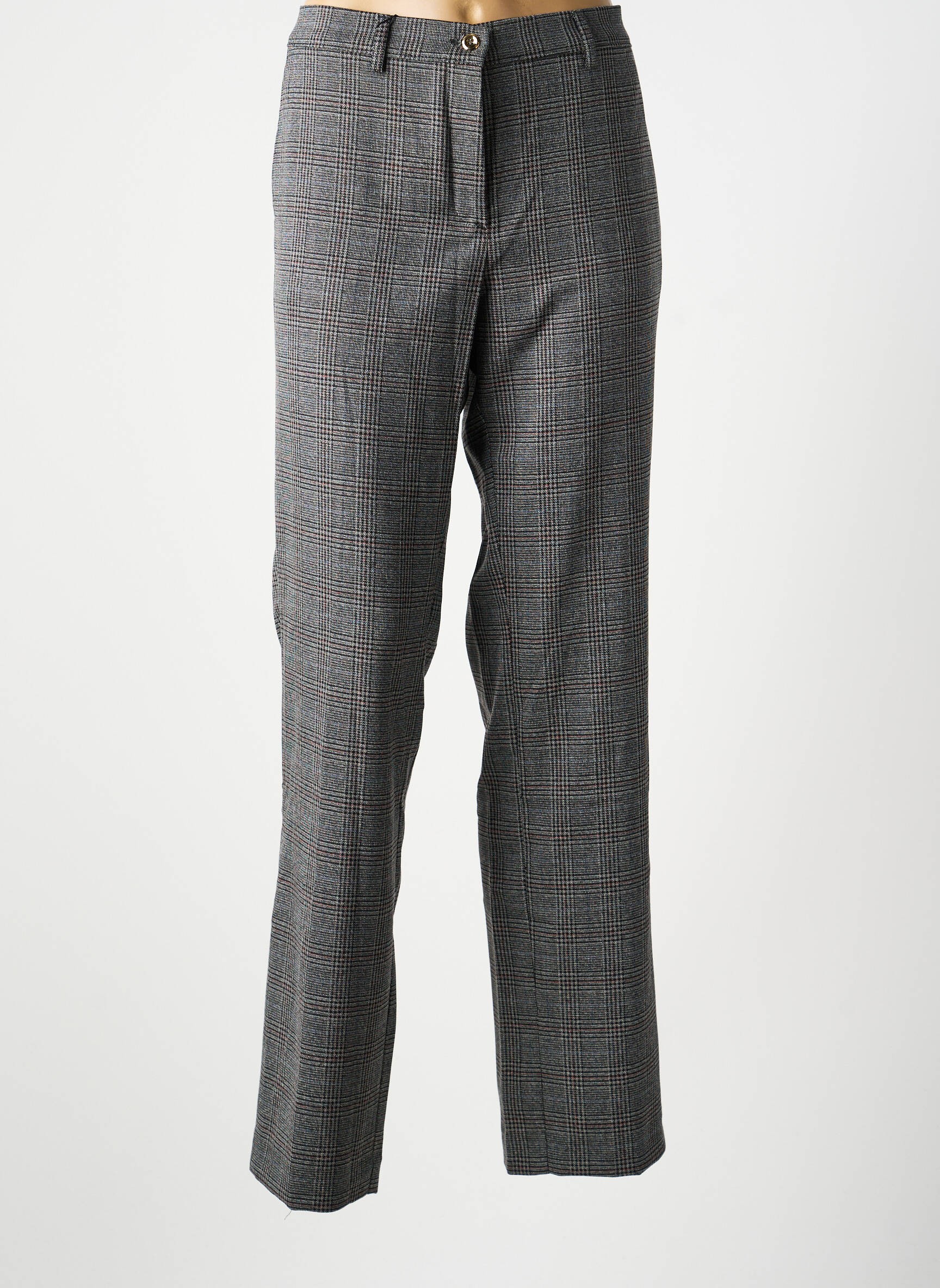 Pantalon droit tissage crêpe taille normale gris LCDN femme