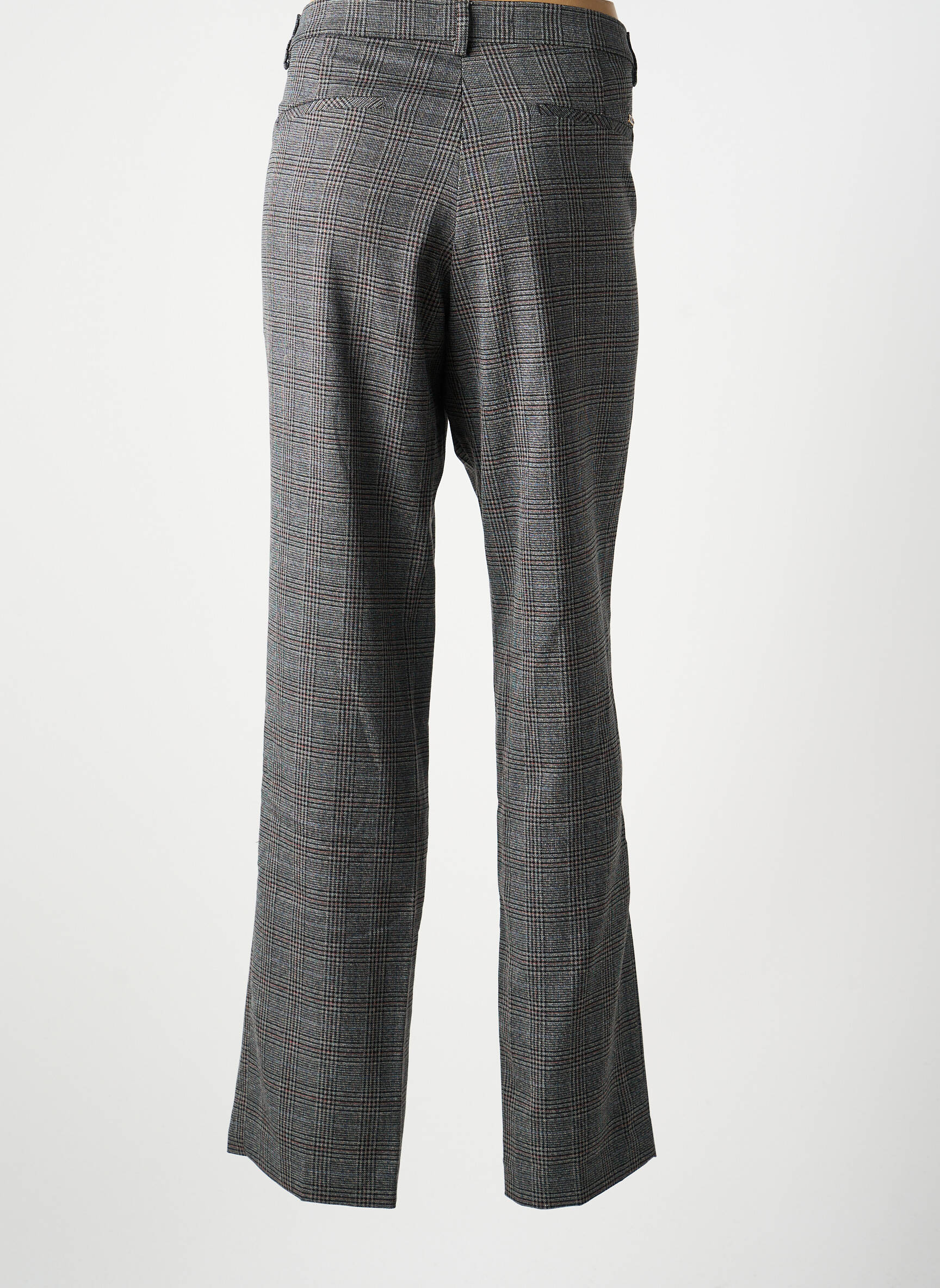Pantalon droit tissage crêpe taille normale gris LCDN femme