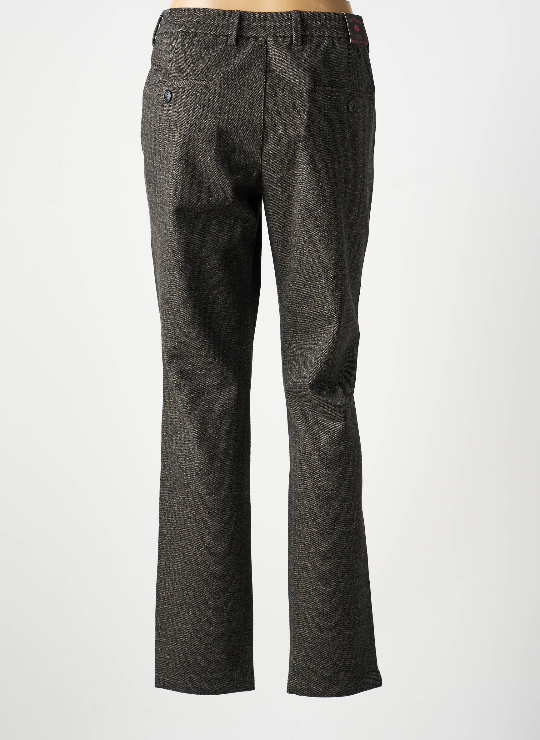 Pantalon chino fermeture zippée sous rabat avec crochet taille normale gris LCDN femme
