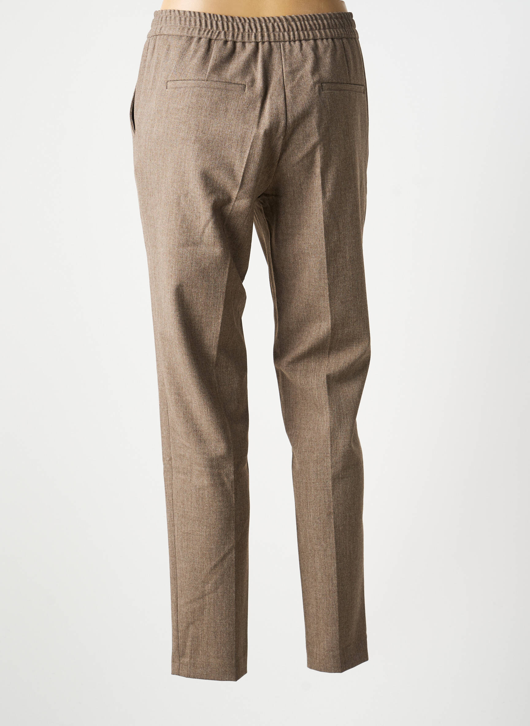 Pantalon chino fermeture zippée sous rabat avec crochet taille normale marron GERARD DAREL femme