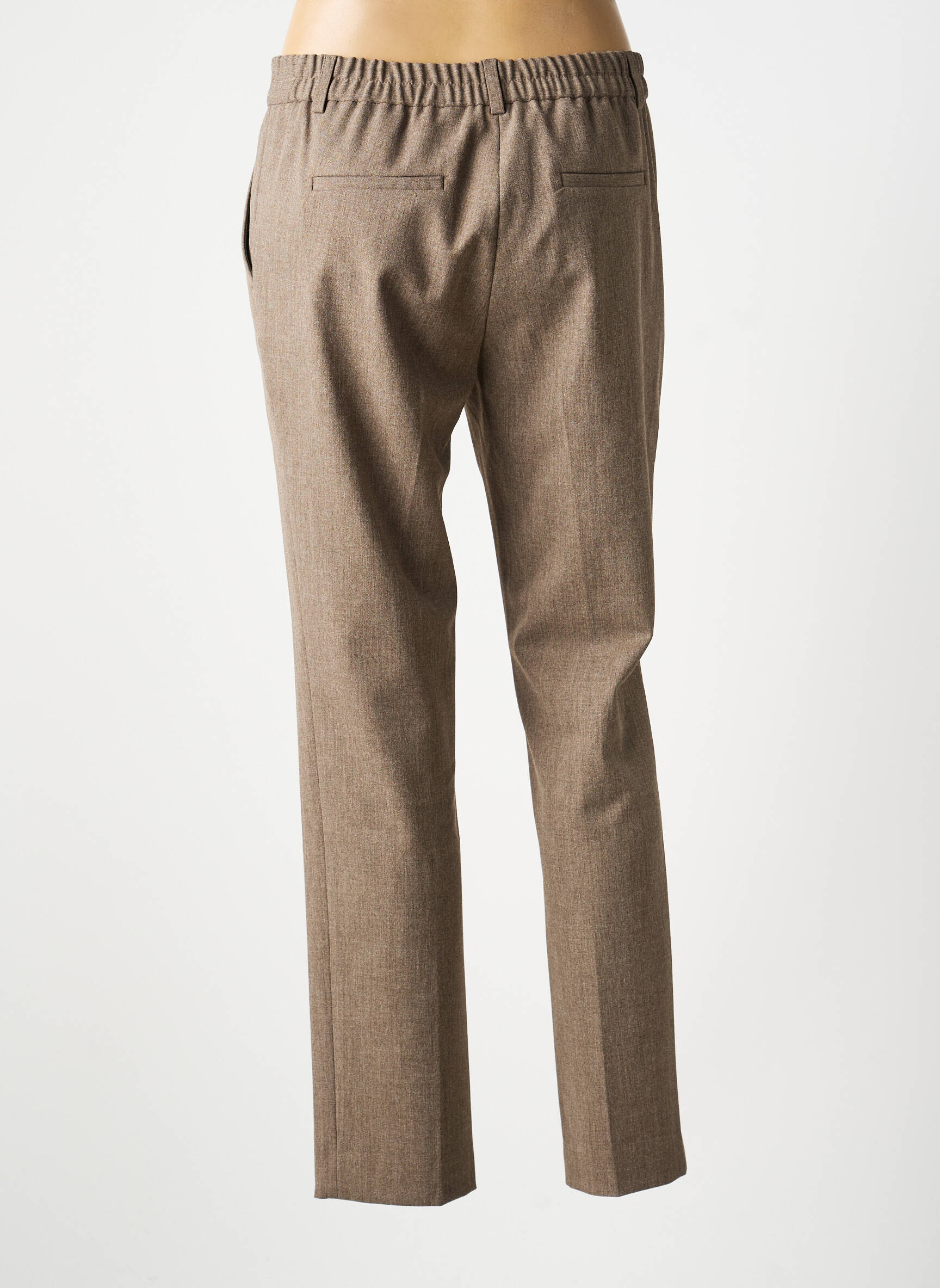 Pantalon chino fermeture zippée sous rabat avec crochet taille normale marron GERARD DAREL femme