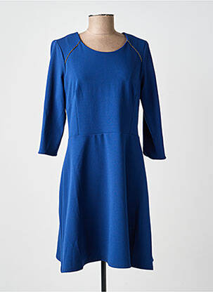 Robe mi-longue manches 3/4 manches 3/4 bleu FRANCE RIVOIRE femme