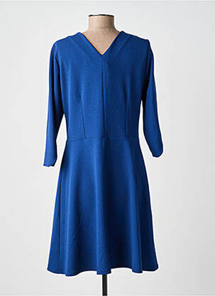 Robe mi-longue manches 3/4 manches 3/4 bleu FRANCE RIVOIRE femme