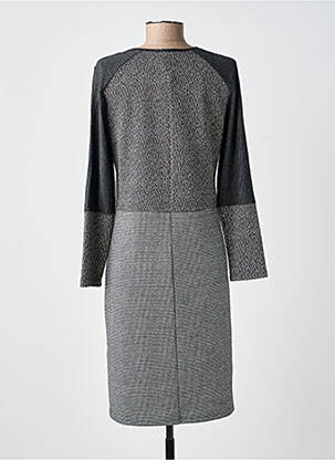 Robe mi-longue imprimé fantaisie manches longues gris GUY DUBOUIS femme